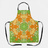 Hex Mandala Green und Orange Schürze (Vorderseite)