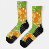 Hex Mandala Green und Orange Socken (Links)