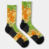 Hex Mandala Green und Orange Socken (Rechts)
