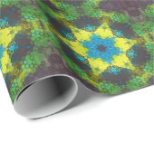 Hex Mandala Green Yellow und Blue Geschenkpapier (Rolleneckpunkt)