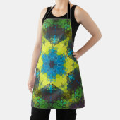 Hex Mandala Green Yellow und Blue Schürze (InSitu)