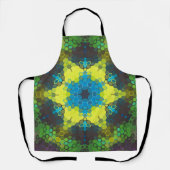 Hex Mandala Green Yellow und Blue Schürze (Vorderseite)