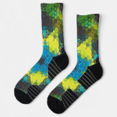 Hex Mandala Green Yellow und Blue Socken (Links)