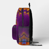 Hex Mandala Lila Orange und Blue Bedruckter Rucksack (Rechts)