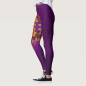 Hex Mandala Lila Orange und Blue Leggings (Links)
