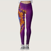 Hex Mandala Lila Orange und Blue Leggings (Vorderseite)