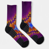 Hex Mandala Lila Orange und Blue Socken (Rechts)