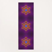 Hex Mandala Lila Orange und Blue Yogamatte (Vorderseite)