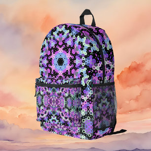 Hex Mandala Lila rosa und blau Bedruckter Rucksack