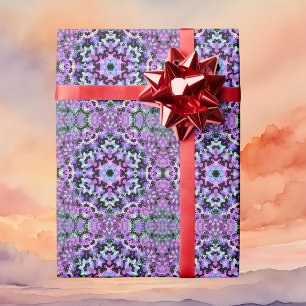 Hex Mandala Lila rosa und blau Geschenkpapier