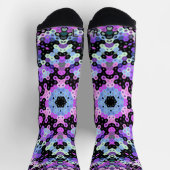 Hex Mandala Lila rosa und blau Socken (Oben)