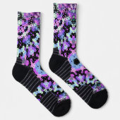 Hex Mandala Lila rosa und blau Socken (Rechts)