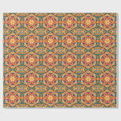 Hex Mandala Orange Blue und Pink Geschenkpapier (Flach)