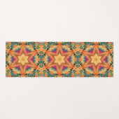 Hex Mandala Orange Blue und Pink Yogamatte (Vorderseite (Horizontal))