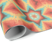 Hex Mandala Orange Blue und Yellow Geschenkpapier (Rolleneckpunkt)