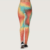 Hex Mandala Orange Blue und Yellow Leggings (Rückseite)