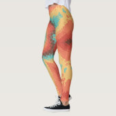 Hex Mandala Orange Blue und Yellow Leggings (Links)