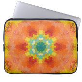 Hex Mandala Orange Gelb Rot und Blau Laptopschutzhülle (Vorderseite)