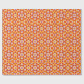 Hex Mandala Orange Lila und weiß Geschenkpapier (Flach)