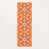 Hex Mandala Orange Lila und weiß Yogamatte (Rückseite)