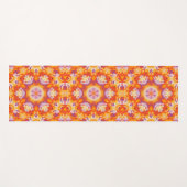 Hex Mandala Orange Lila und weiß Yogamatte (Vorderseite (Horizontal))