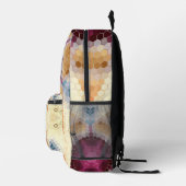 Hex Mandala Orange Pink und Blau Bedruckter Rucksack (Rechts)