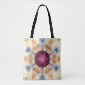 Hex Mandala Orange Pink und Blau Tasche (Vorderseite)