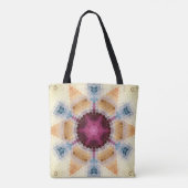 Hex Mandala Orange Pink und Blau Tasche (Rückseite)
