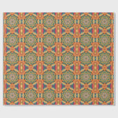 Hex Mandala Orange und Blue Geschenkpapier (Flach)