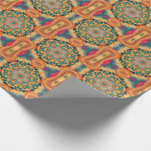 Hex Mandala Orange und Blue Geschenkpapier (Ecke)
