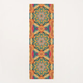 Hex Mandala Orange und Blue Yogamatte (Vorderseite)