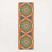 Hex Mandala Orange und Blue Yogamatte (Rückseite)