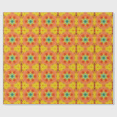 Hex Mandala Orange Yellow Red and Blue Geschenkpapier (Flach)
