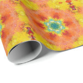 Hex Mandala Orange Yellow Red and Blue Geschenkpapier (Rolleneckpunkt)