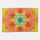 Hex Mandala Orange Yellow Red and Blue Geschirrtuch (Horizontal)