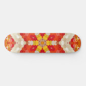 Hex Mandala Red and Yellow Skateboard (Horizontal)