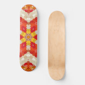 Hex Mandala Red and Yellow Skateboard (Vorderseite)