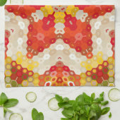 Hex Mandala Red und Yellow Geschirrtuch (Gefaltet)