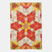 Hex Mandala Red und Yellow Geschirrtuch (Vertikal)