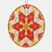 Hex Mandala Red und Yellow Keramik Ornament (Links)