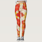 Hex Mandala Red und Yellow Leggings (Vorderseite)