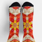 Hex Mandala Red und Yellow Socken (Oben)
