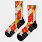 Hex Mandala Red und Yellow Socken (Links)