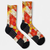 Hex Mandala Red und Yellow Socken (Rechts)