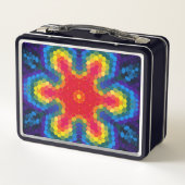 Hex Mandala Red Yellow and Blue Metall Brotdose (Rückseite)