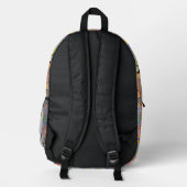 Hex Mandala Regenbogen Bedruckter Rucksack (Rückseite)