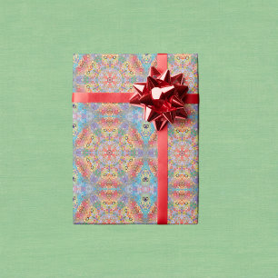 Hex Mandala Regenbogen Geschenkpapier