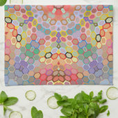 Hex Mandala Regenbogen Geschirrtuch (Gefaltet)