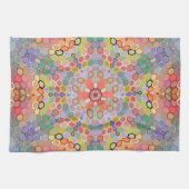 Hex Mandala Regenbogen Geschirrtuch (Horizontal)
