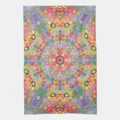 Hex Mandala Regenbogen Geschirrtuch (Vertikal)